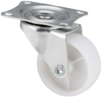 White PVC Swivel Caster with Flange