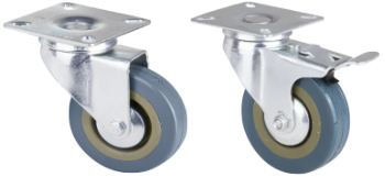 Grey PVC Swivel Caster with Flange