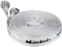Flat Textile Discharge Hose (20m + 2 Storz Couplings) EvoTools®