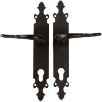 Rustic S Exterior Gate Handles with Backplate Y