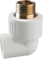 PP-R Elbow Male Thread Brass EvoSanitary® / D[mm]: 20; De[mm]: 1/2