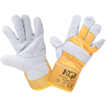 Fur-Lined Leather and Canvas Gloves
