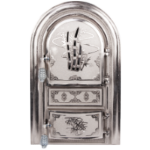 Fireplace Door with Glass Bamboo Nickel-Plated