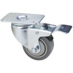 Grey TPR Swivel Caster with Flange