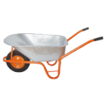 Wheelbarrow P, Galvanized Tray and Solid Rubber Wheel with Metal Rim