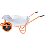 Wheelbarrow P, Galvanized Tray with Slim Polyurethane Wheel and Metal Rim