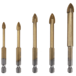 Set of 5 Drill Bits for Glass