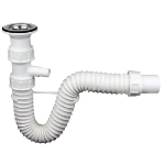 Flexible Sink Siphon with Waste and Washing Machine Connector Texo
