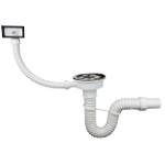 Flexible Sink Siphon with Waste and Overflow Texo
