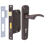 Door Lock with Key and Escutcheon Plates